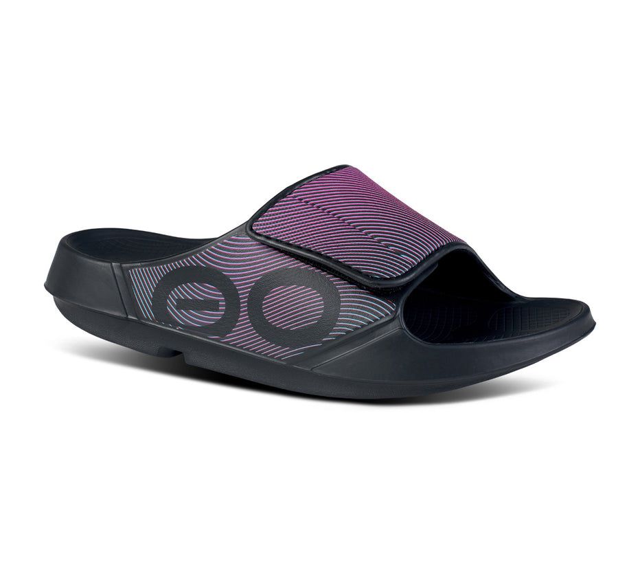 Oofos Men's Ooahh Sport Flex - Slide Black / Purple ( QFZDM-9471 )